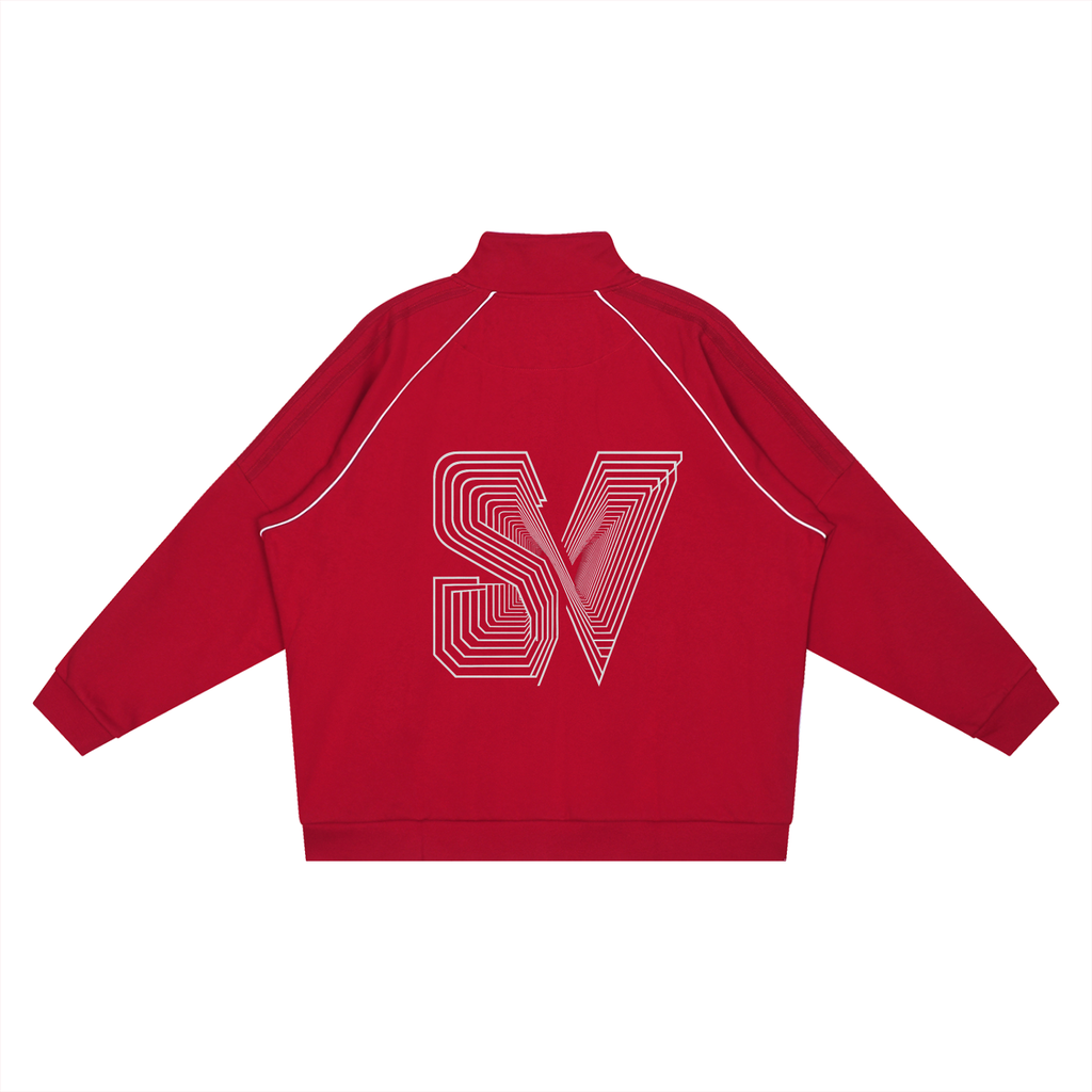 Reflection Striped Raglan Sleeve  Jacket