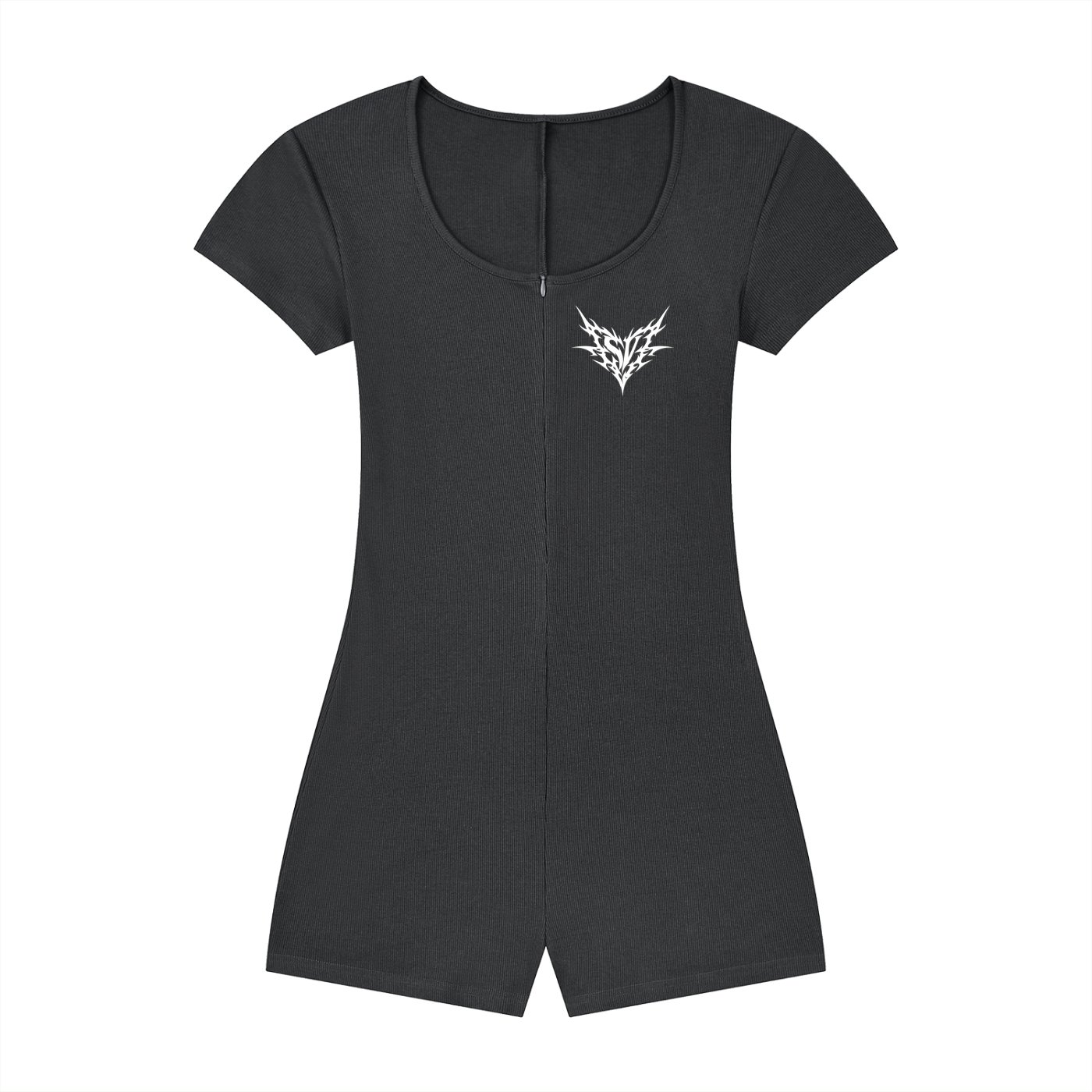 Barb Heart 01 Women's Dual-Function Cape Tie-Waist Romper