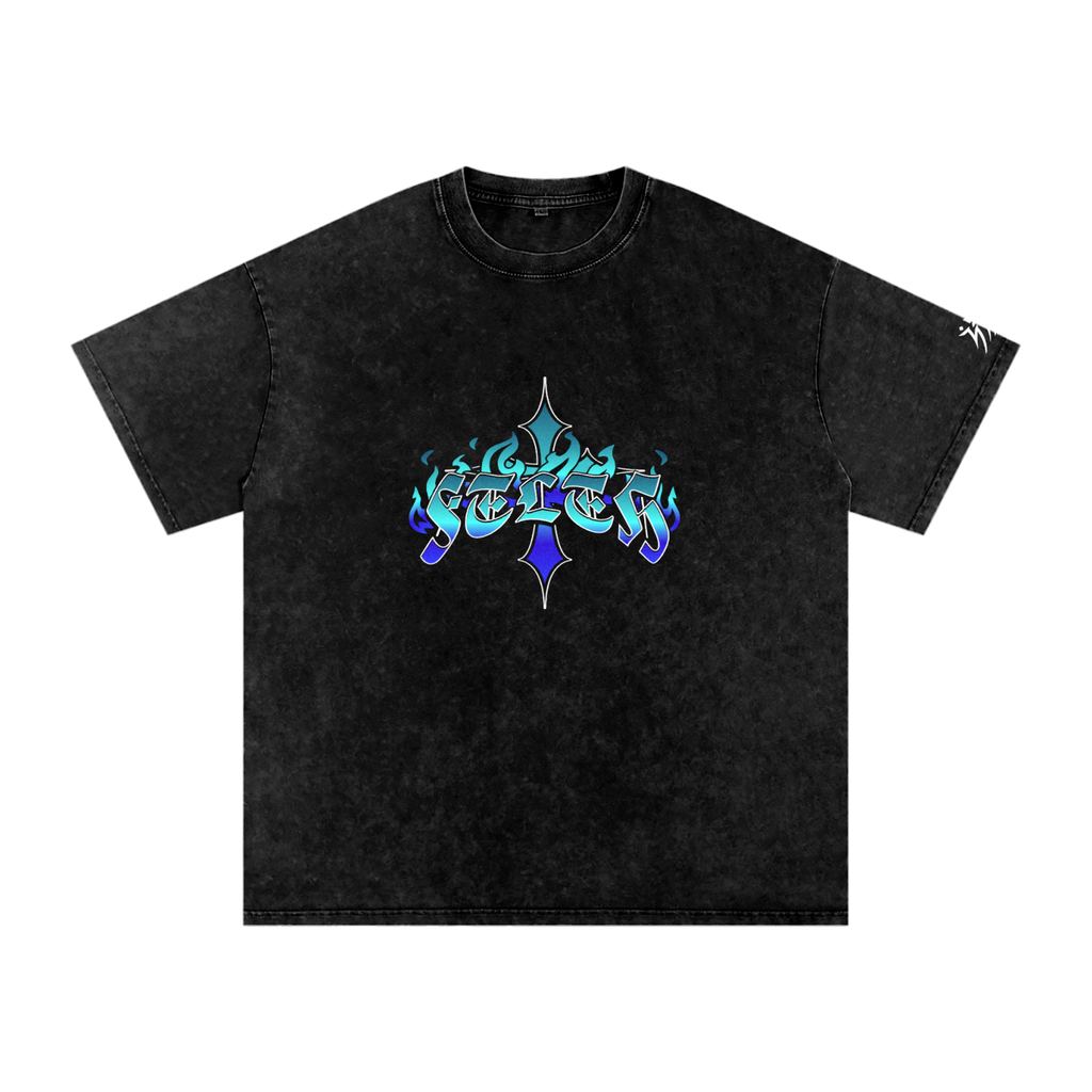 Snow Washed Oversized Cotton T-Shirt