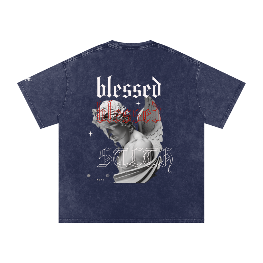 Snow Washed Oversized Cotton T-Shirt