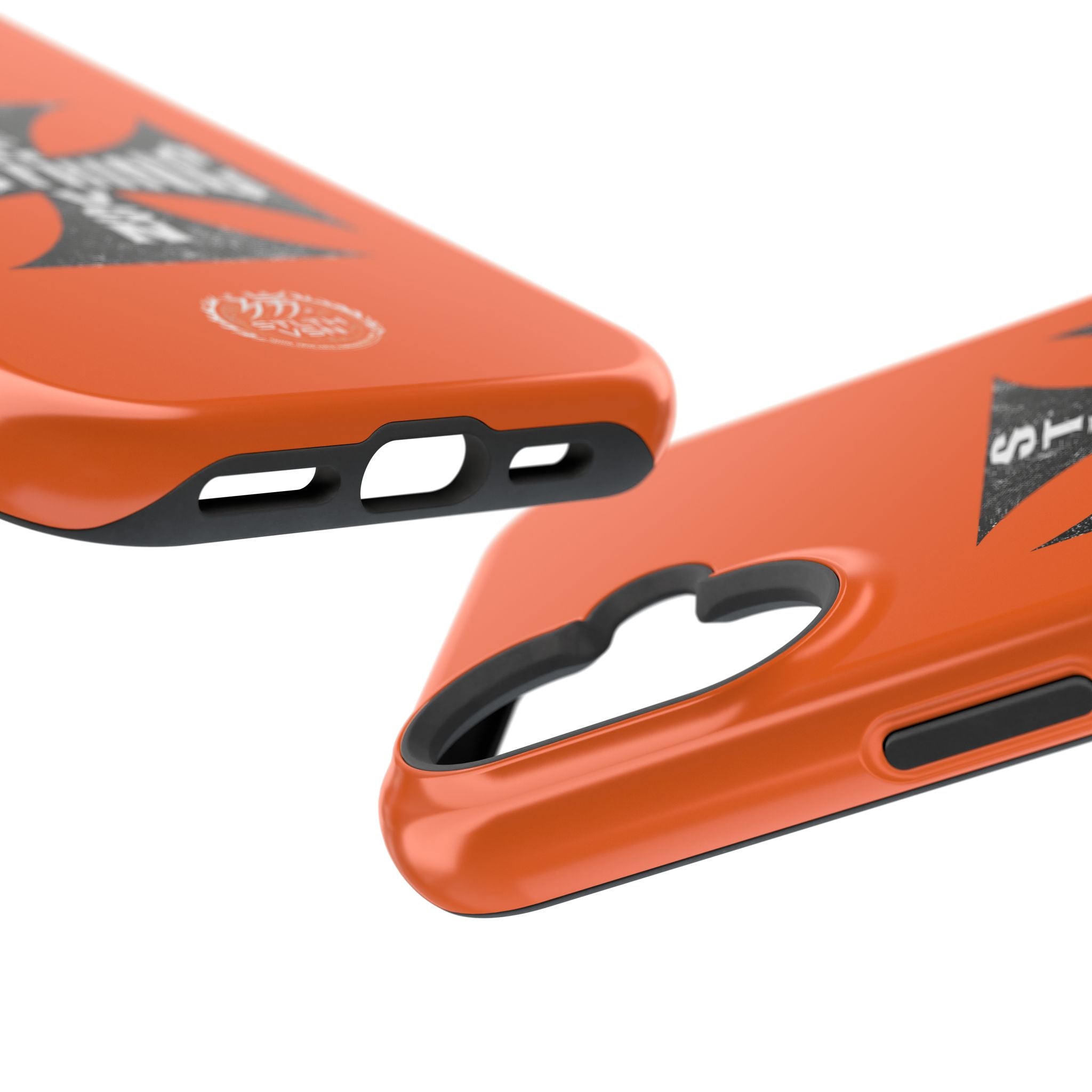 Phone Case — Orange Magnetic Impact-Resistant Case with Bold Cross Logo