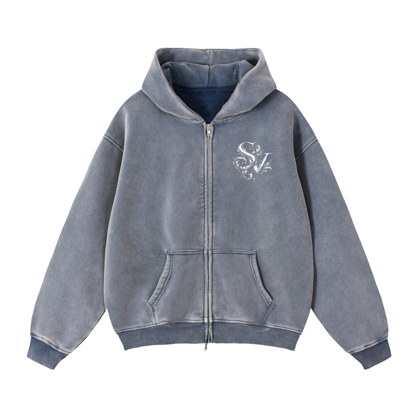 Zip-Through Boxy Fleece Hoodie