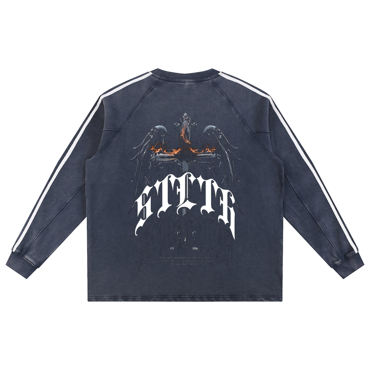 Snow Washed Contrast Tape Sweatshirt
