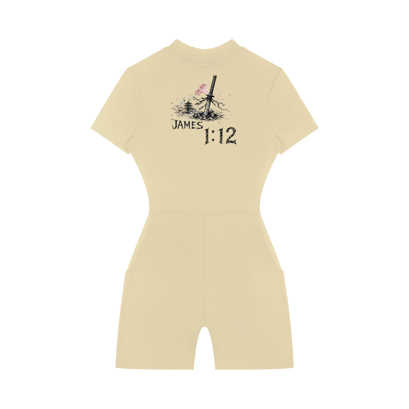 Women's Quarter-Zip Short Sleeve Romper