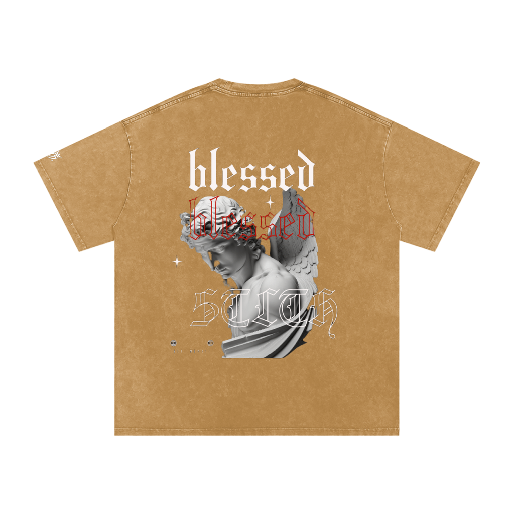 Snow Washed Oversized Cotton T-Shirt