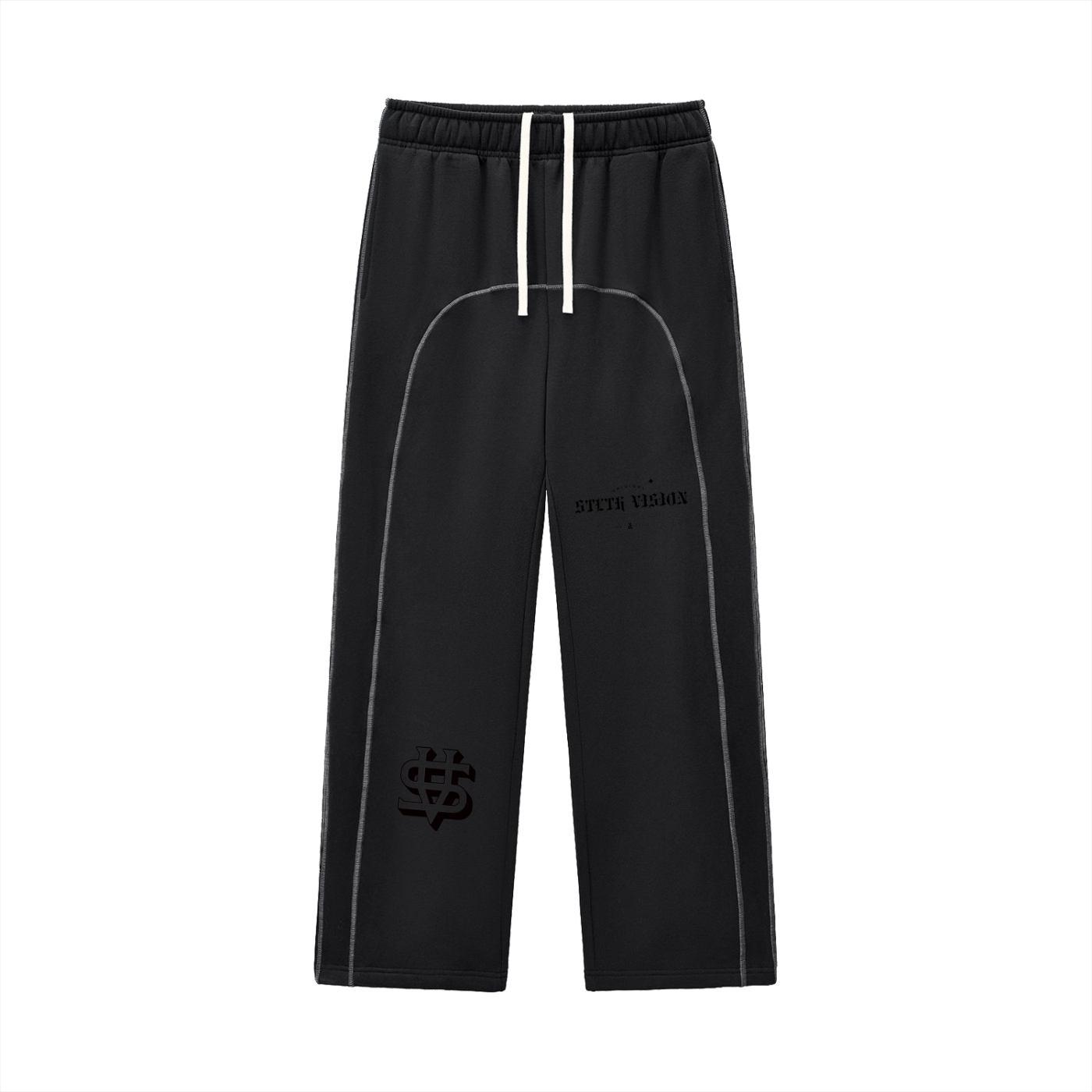 Contrast-Stitched Fleece Sweatpants
