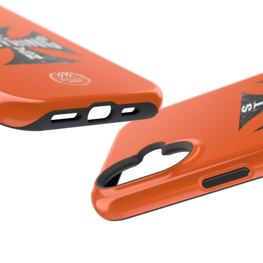 Phone Case — Orange Magnetic Impact-Resistant Case with Bold Cross Logo