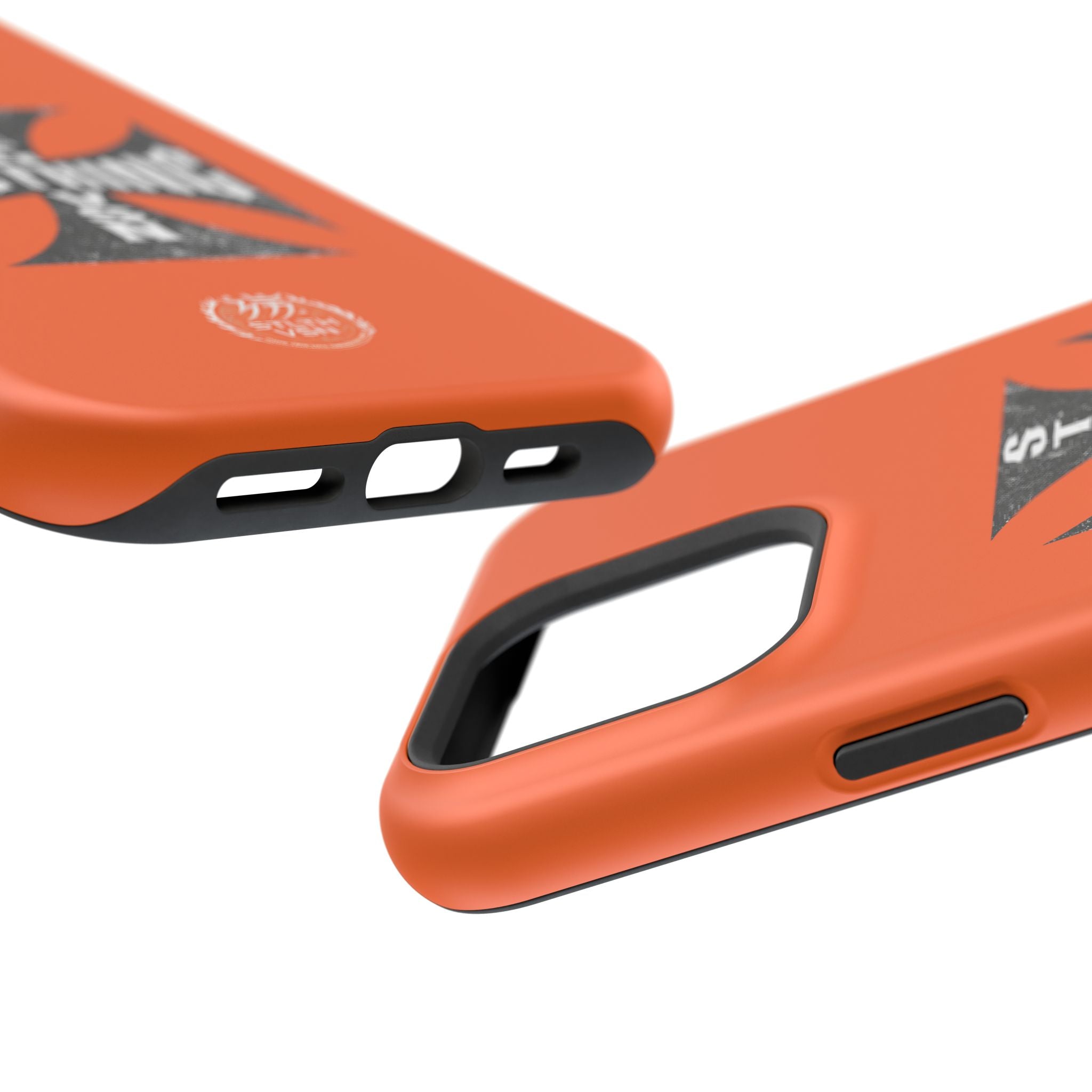 Phone Case — Orange Magnetic Impact-Resistant Case with Bold Cross Logo