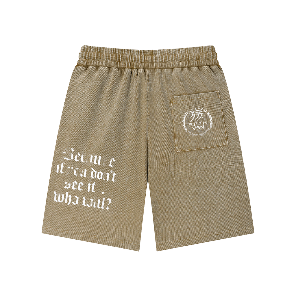 Mineral Wash Waffle Knit Shorts