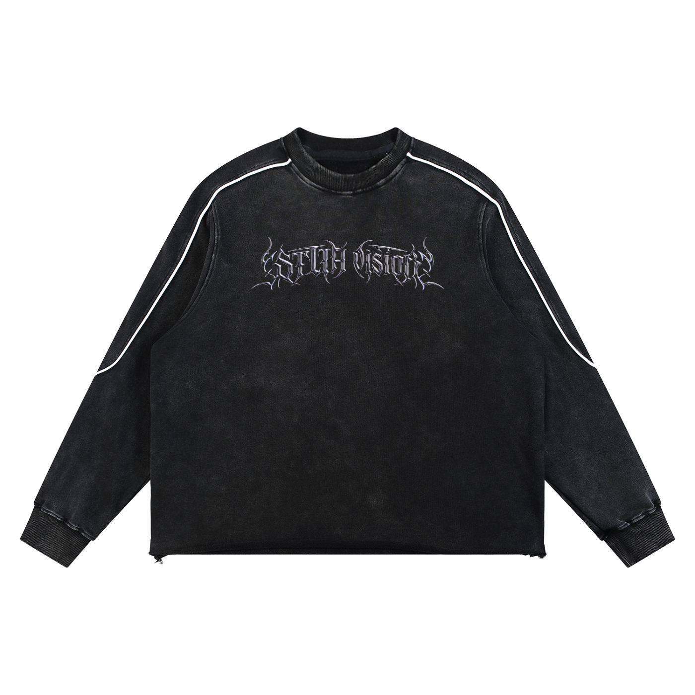 Mineral Wash Piping Raw Hem Sweatshirt