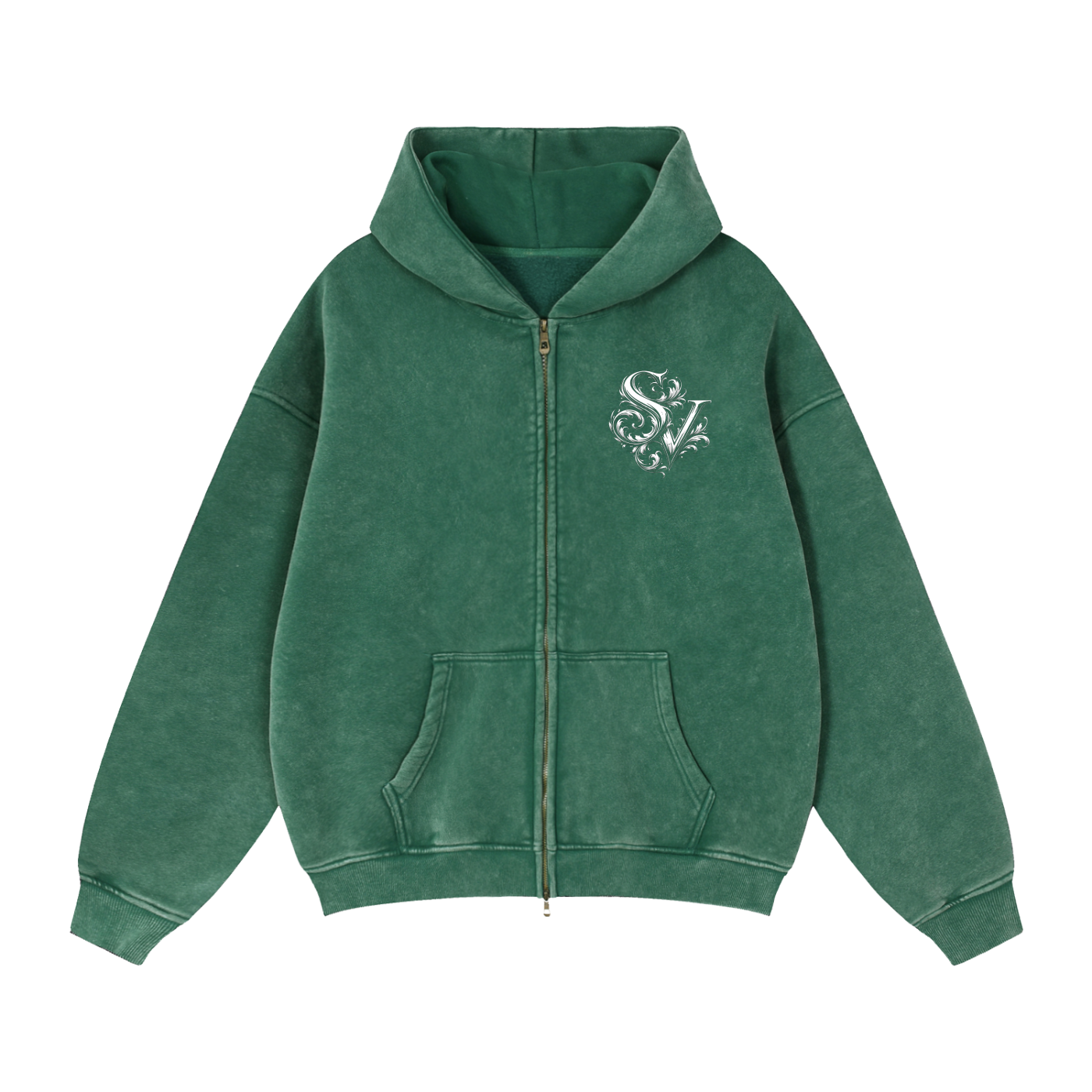 Zip-Through Boxy Fleece Hoodie
