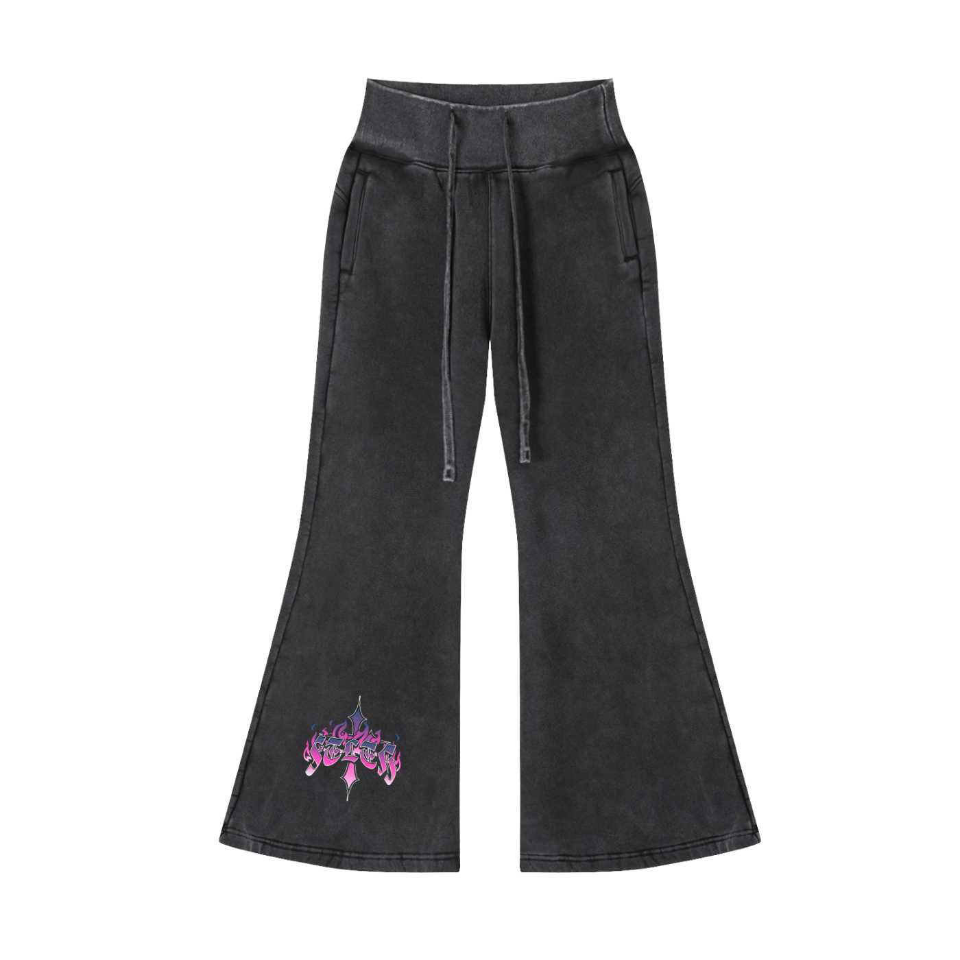 Vintage Washed Flared Fleece Pants