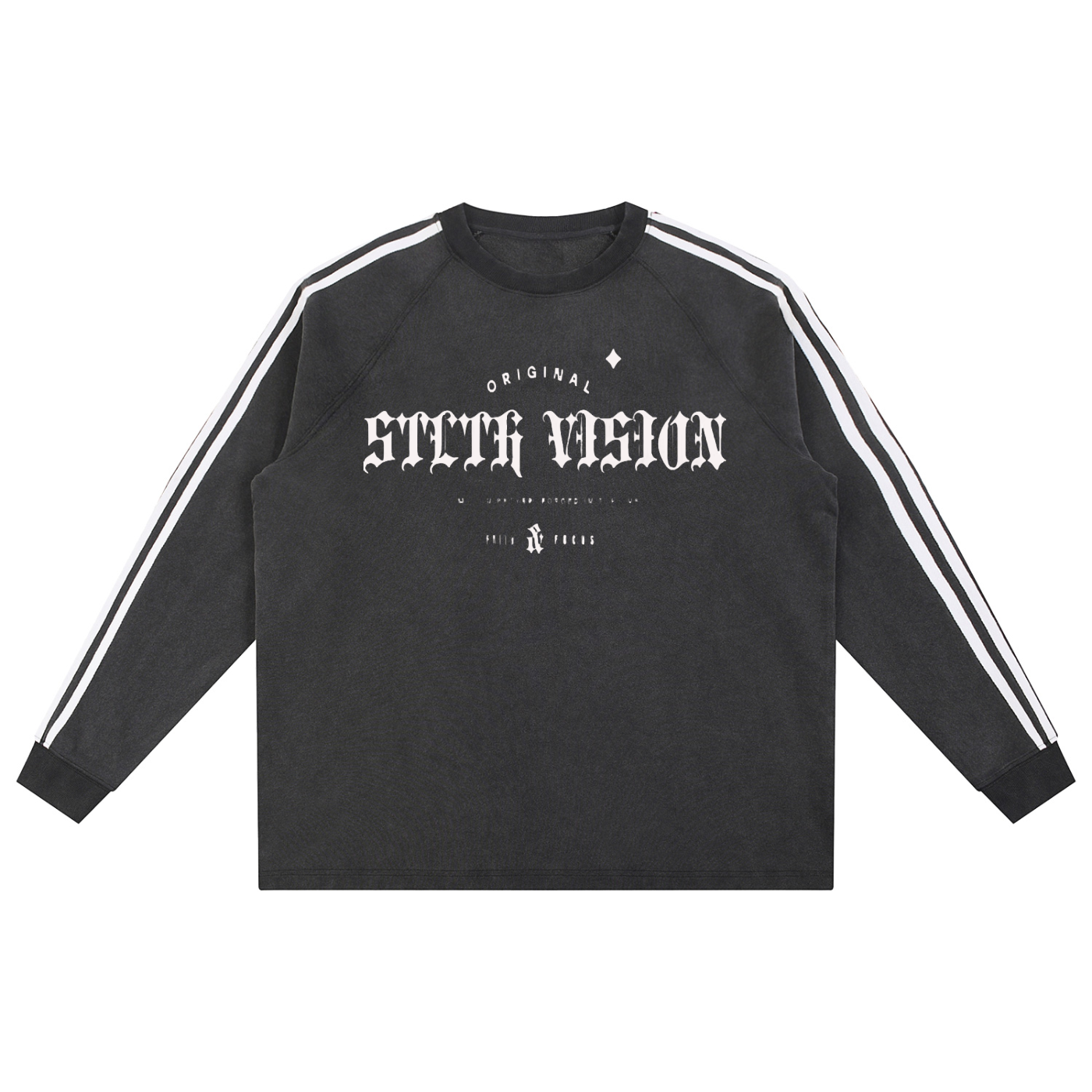 Snow Washed Contrast Tape Sweatshirt