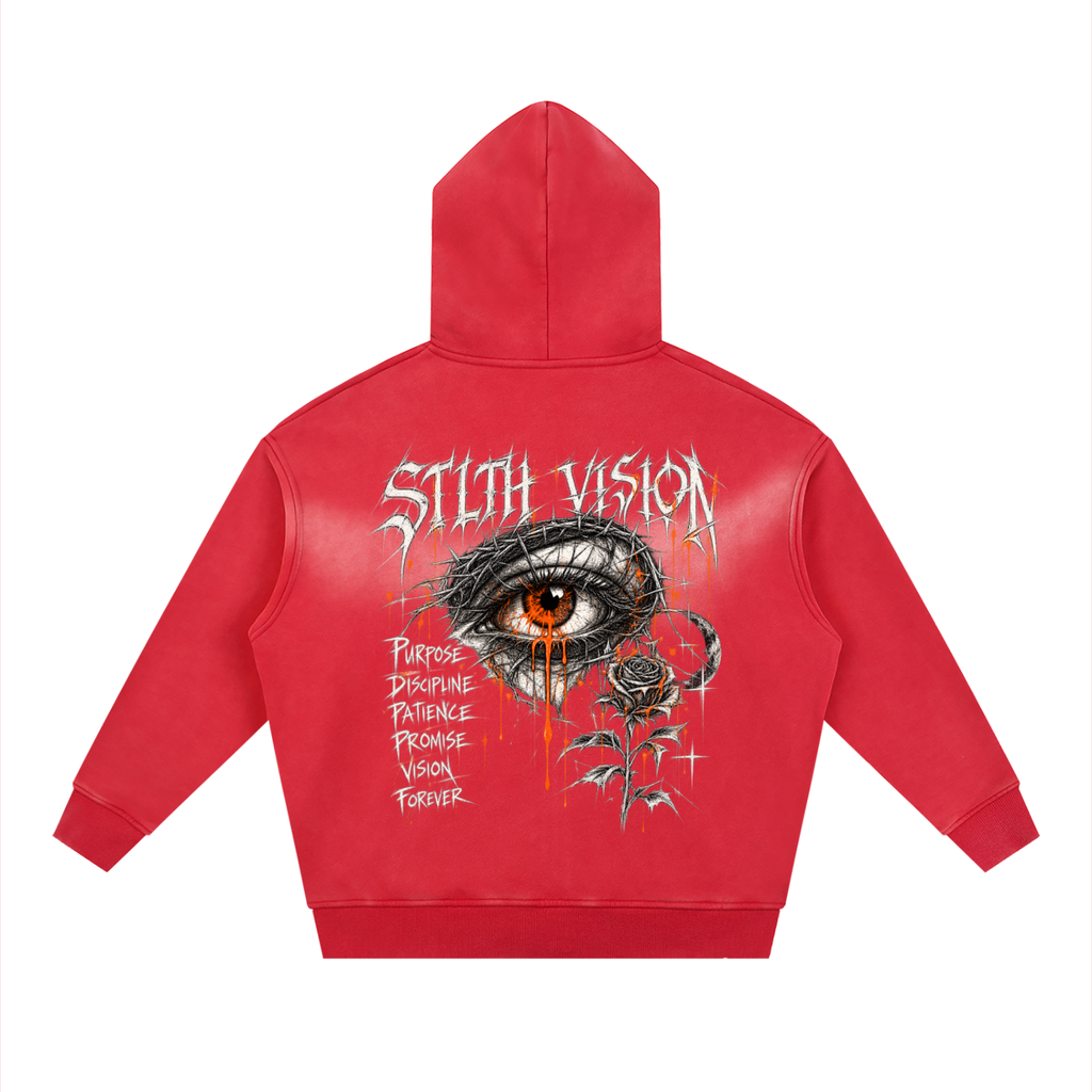 Sunfade Two-way Zipper Boxy Fleece Hoodie