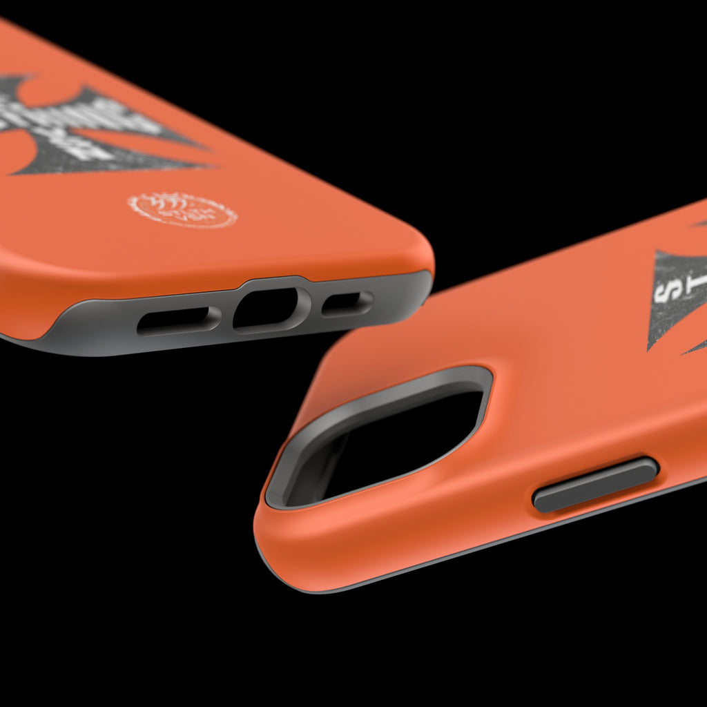 Phone Case — Orange Magnetic Impact-Resistant Case with Bold Cross Logo