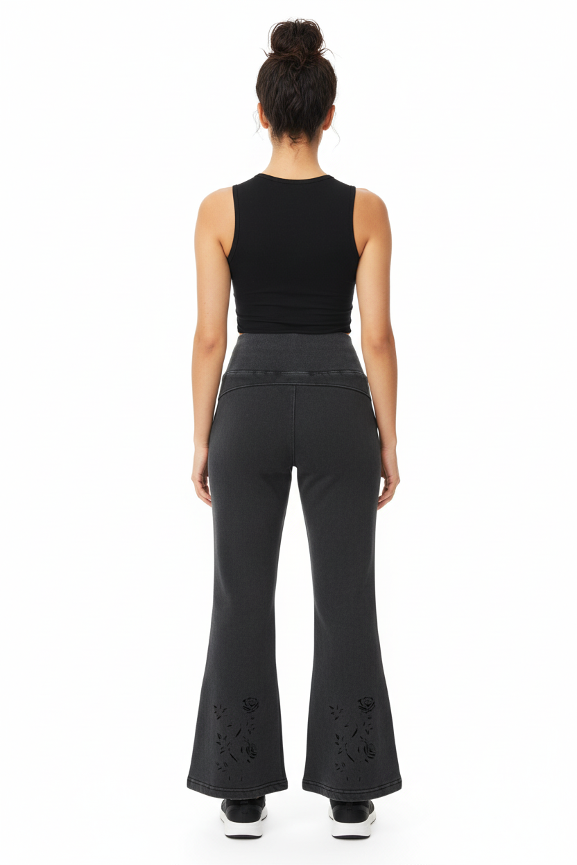 Vintage Washed Flared Fleece Pants