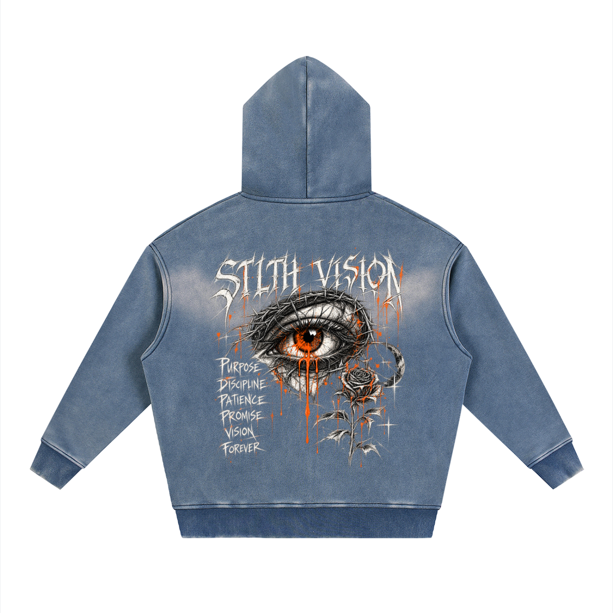 Sunfade Two-way Zipper Boxy Fleece Hoodie