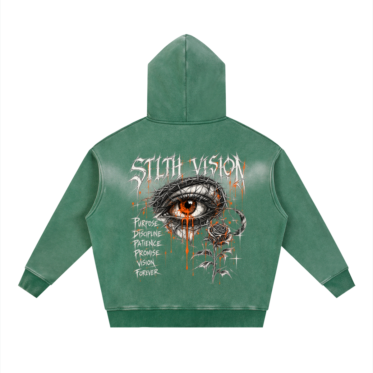 Sunfade Two-way Zipper Boxy Fleece Hoodie