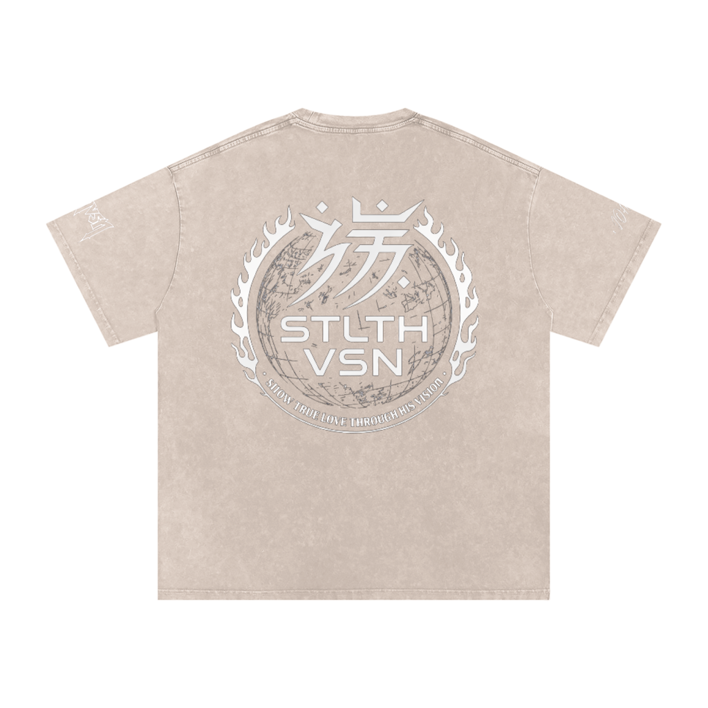 Snow Washed Oversized Cotton T-Shirt