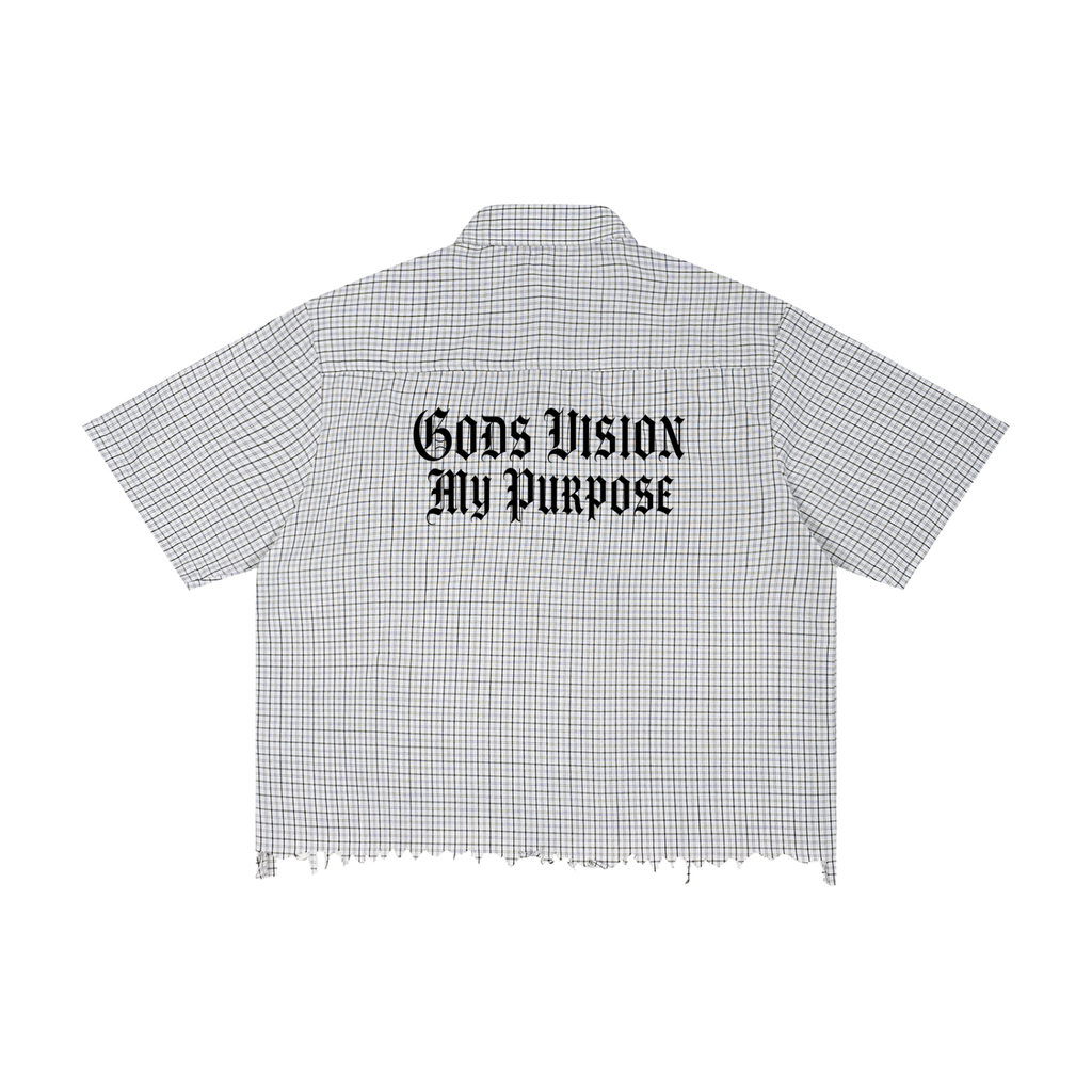 SVDP Unisex Distressed Plaid Boxy Shirt