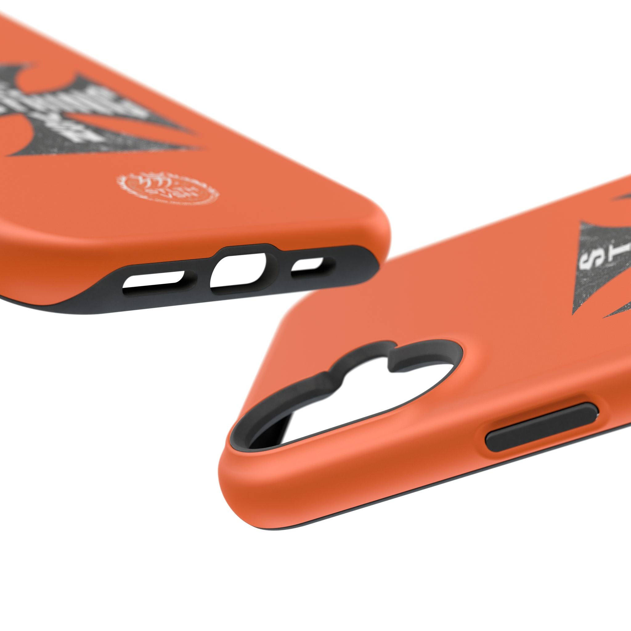 Phone Case — Orange Magnetic Impact-Resistant Case with Bold Cross Logo