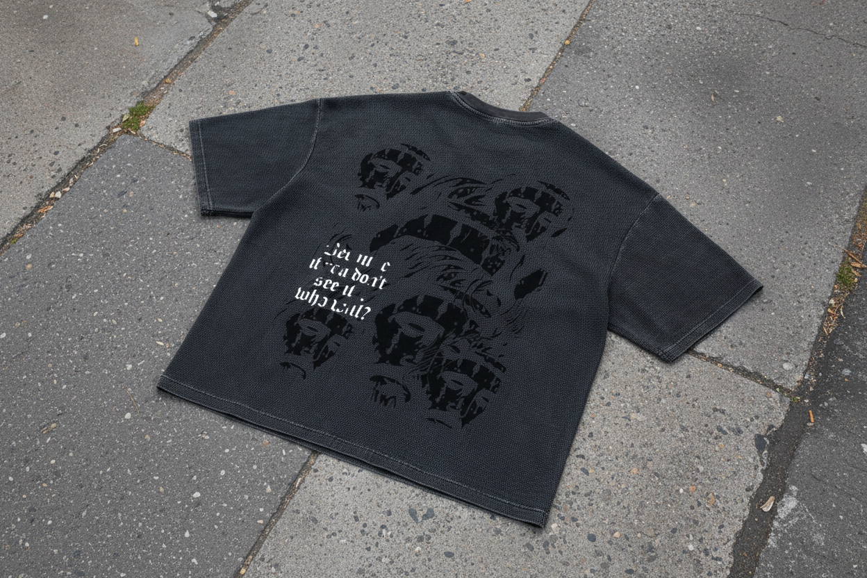 Textured Waffle Washed Boxy T-Shirt