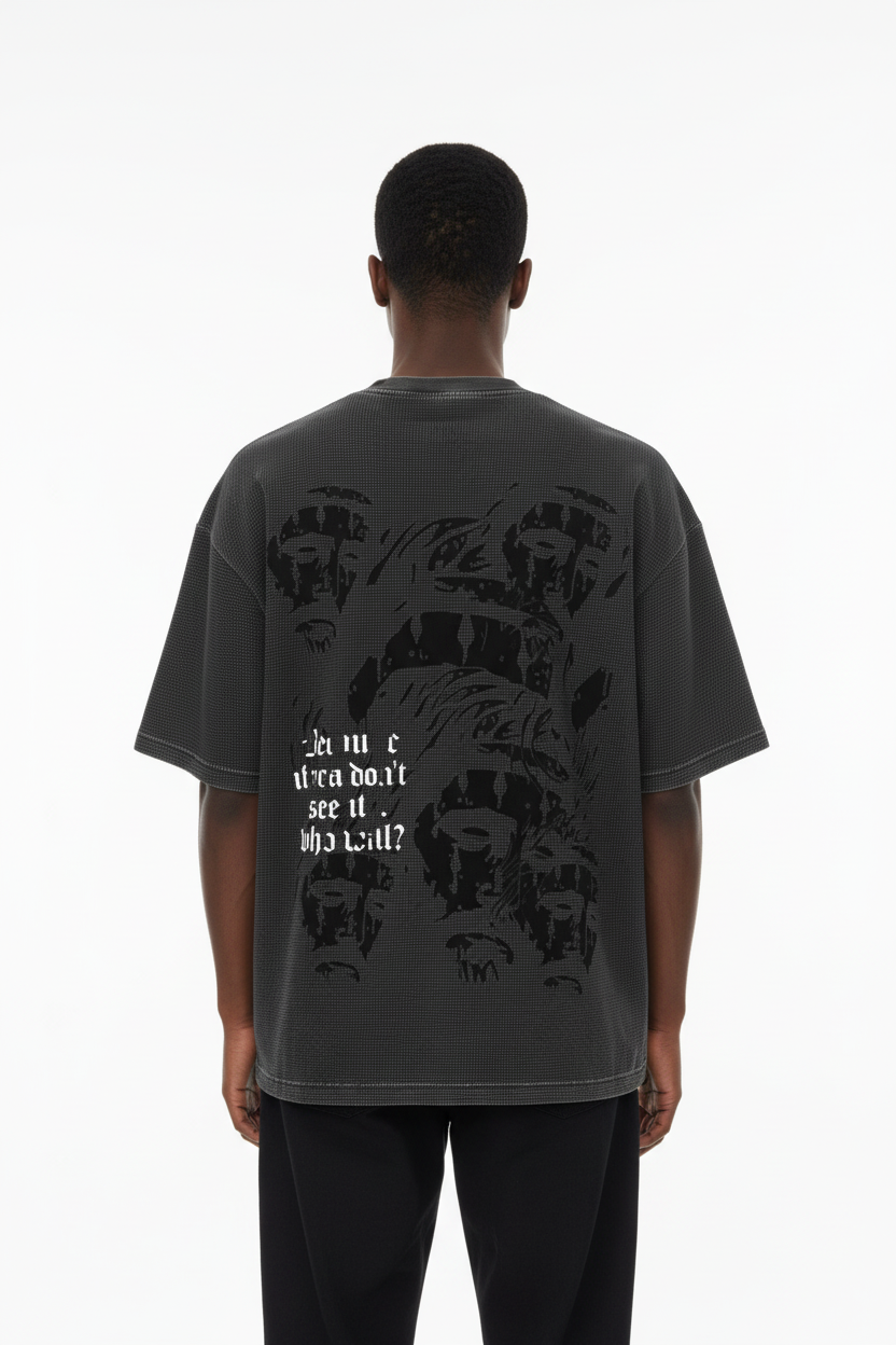 Textured Waffle Washed Boxy T-Shirt
