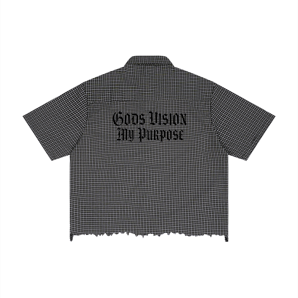 SVDP Unisex Distressed Plaid Boxy Shirt