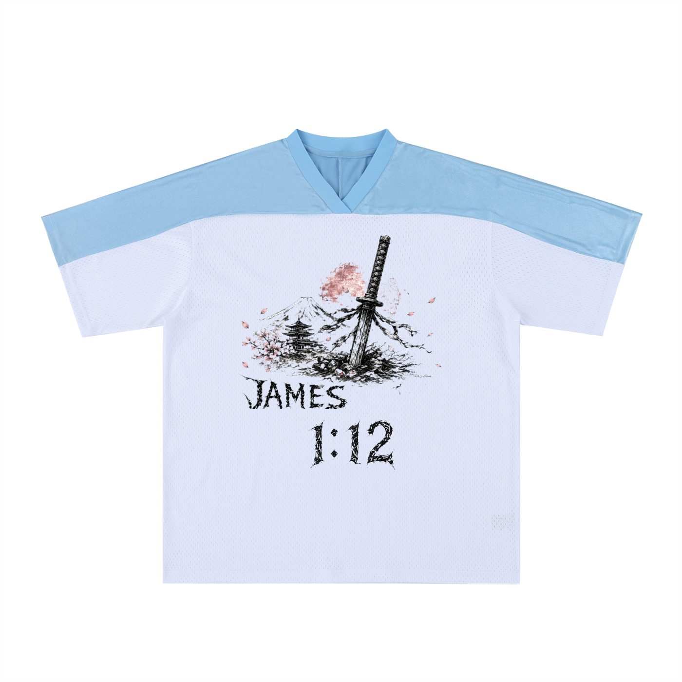 Blossom Oversized Mesh V-Neck Soccer Jersey