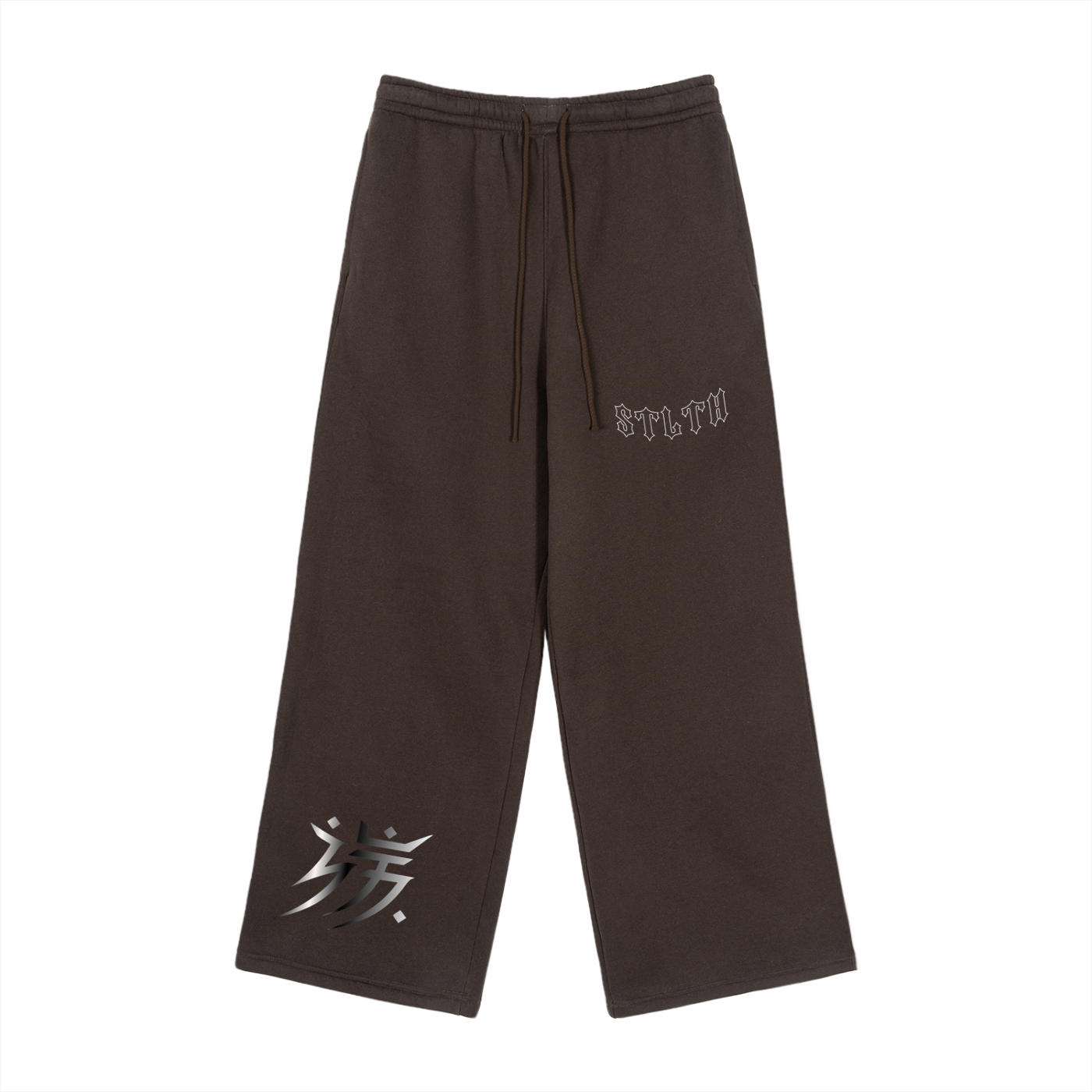 Fleece Drawstring Straight-Leg Sweatpants