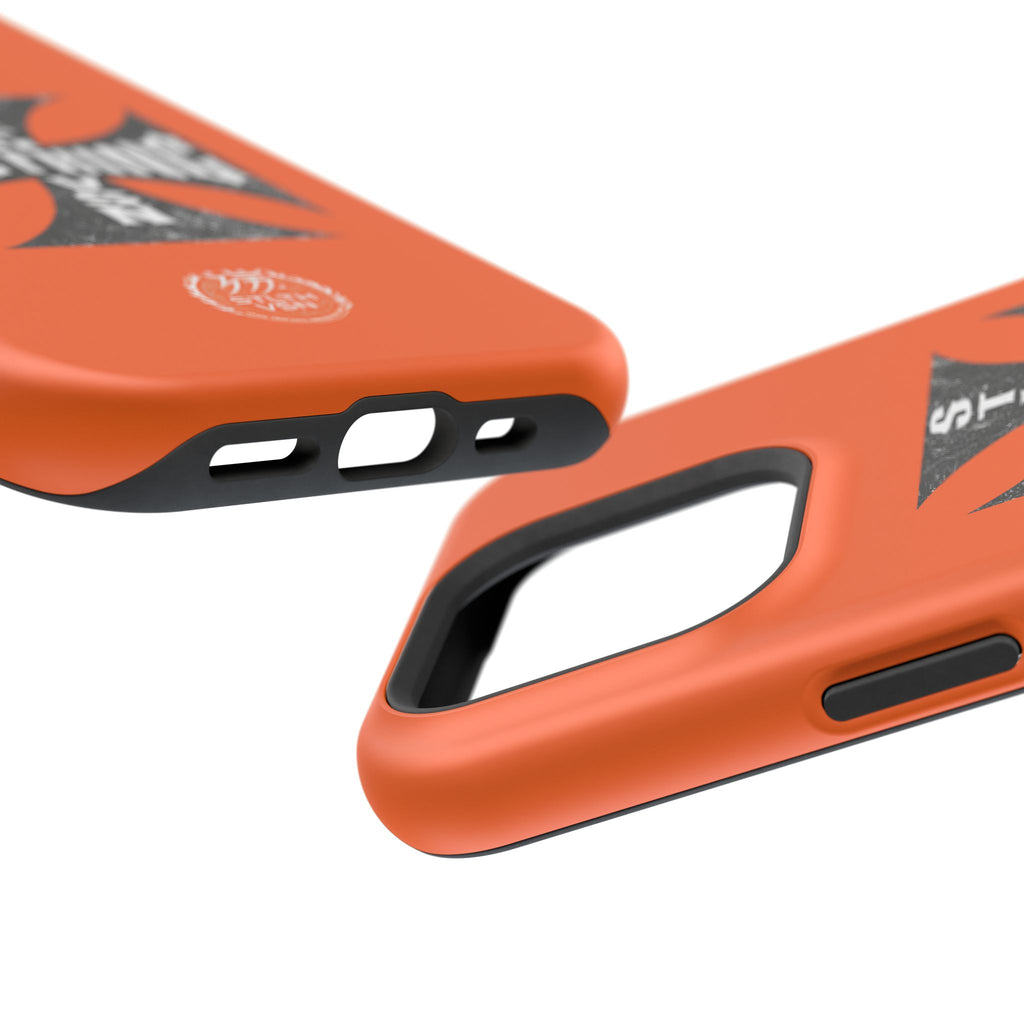Phone Case — Orange Magnetic Impact-Resistant Case with Bold Cross Logo