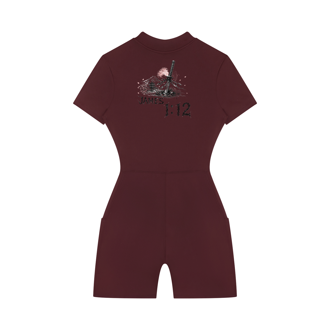 Women's Quarter-Zip Short Sleeve Romper