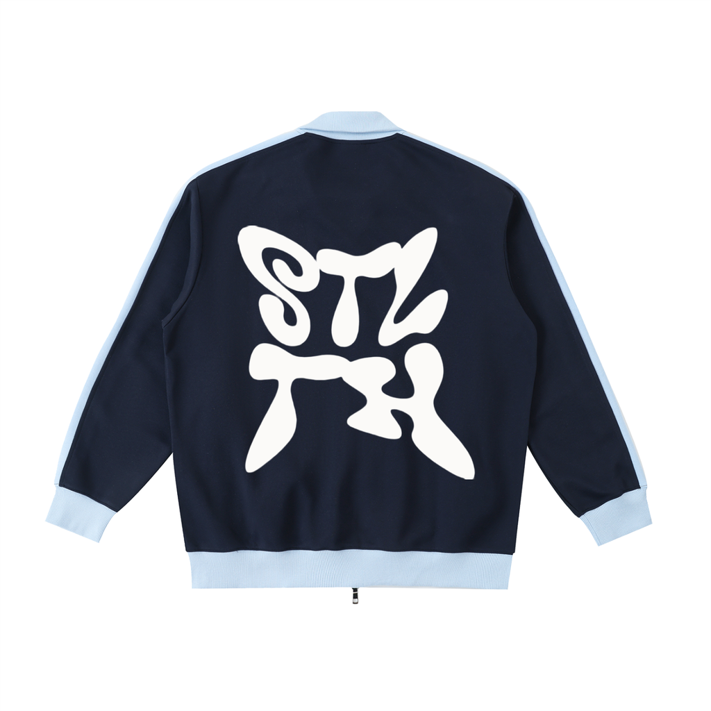 Contrast Trim Stand Collar Jacket