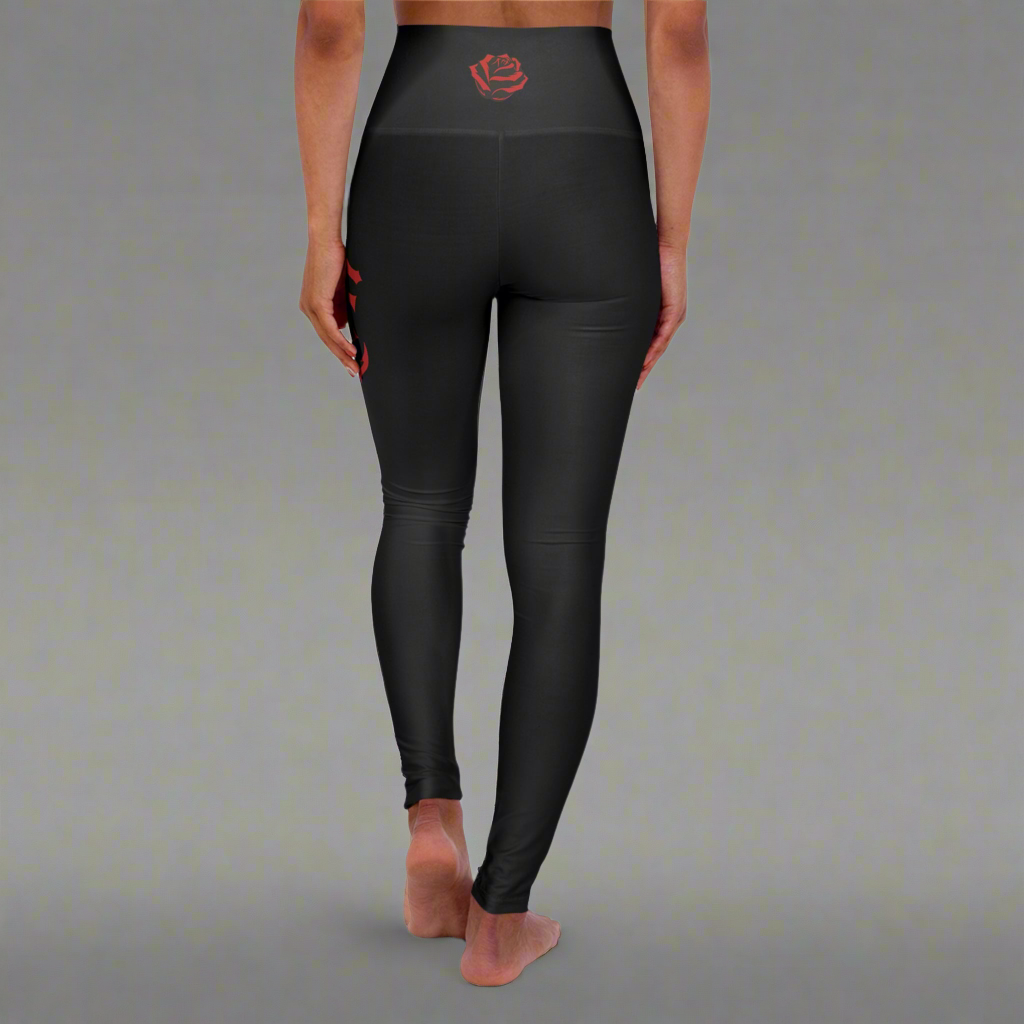 "Rose from Concrete" High Waisted Yoga Leggings