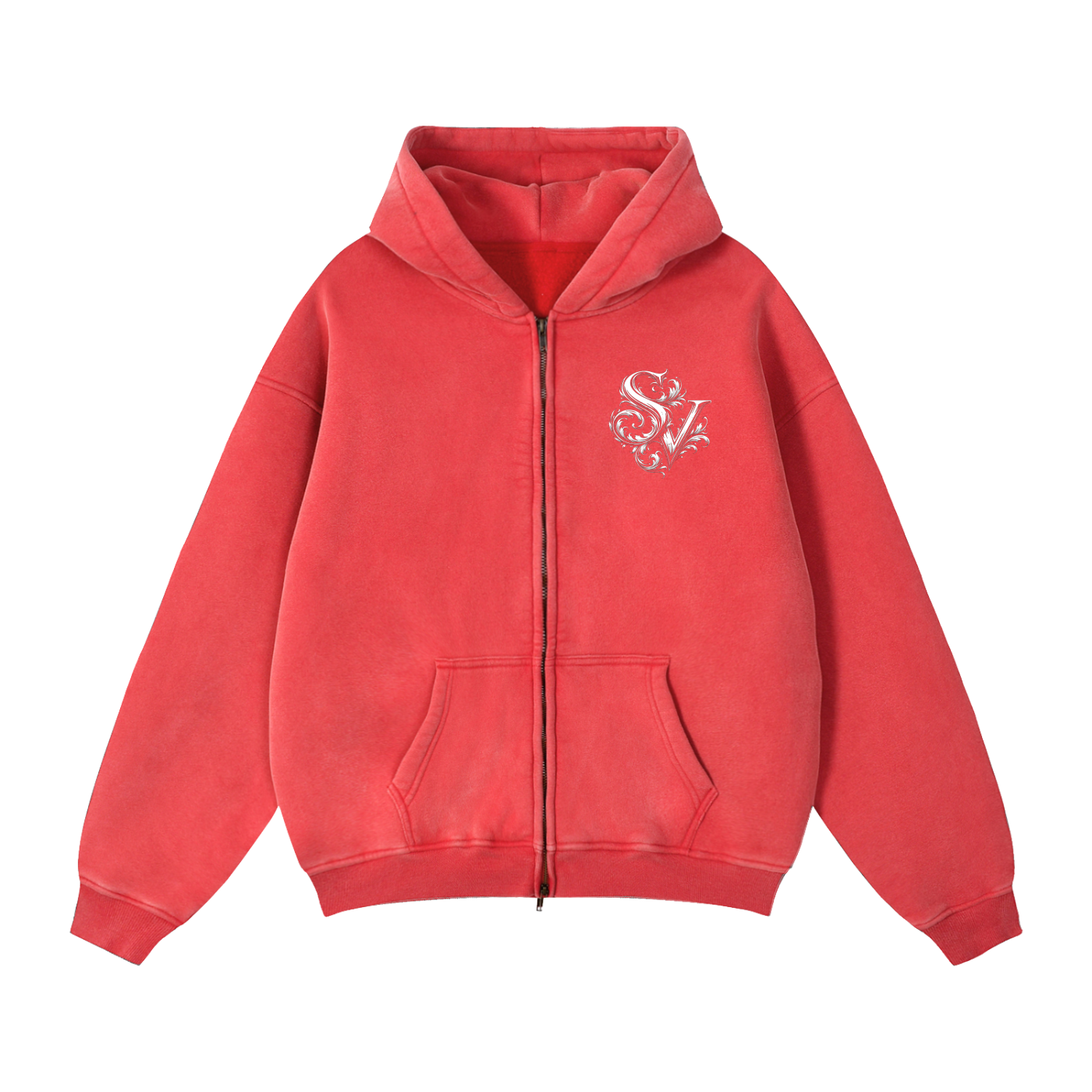 Zip-Through Boxy Fleece Hoodie