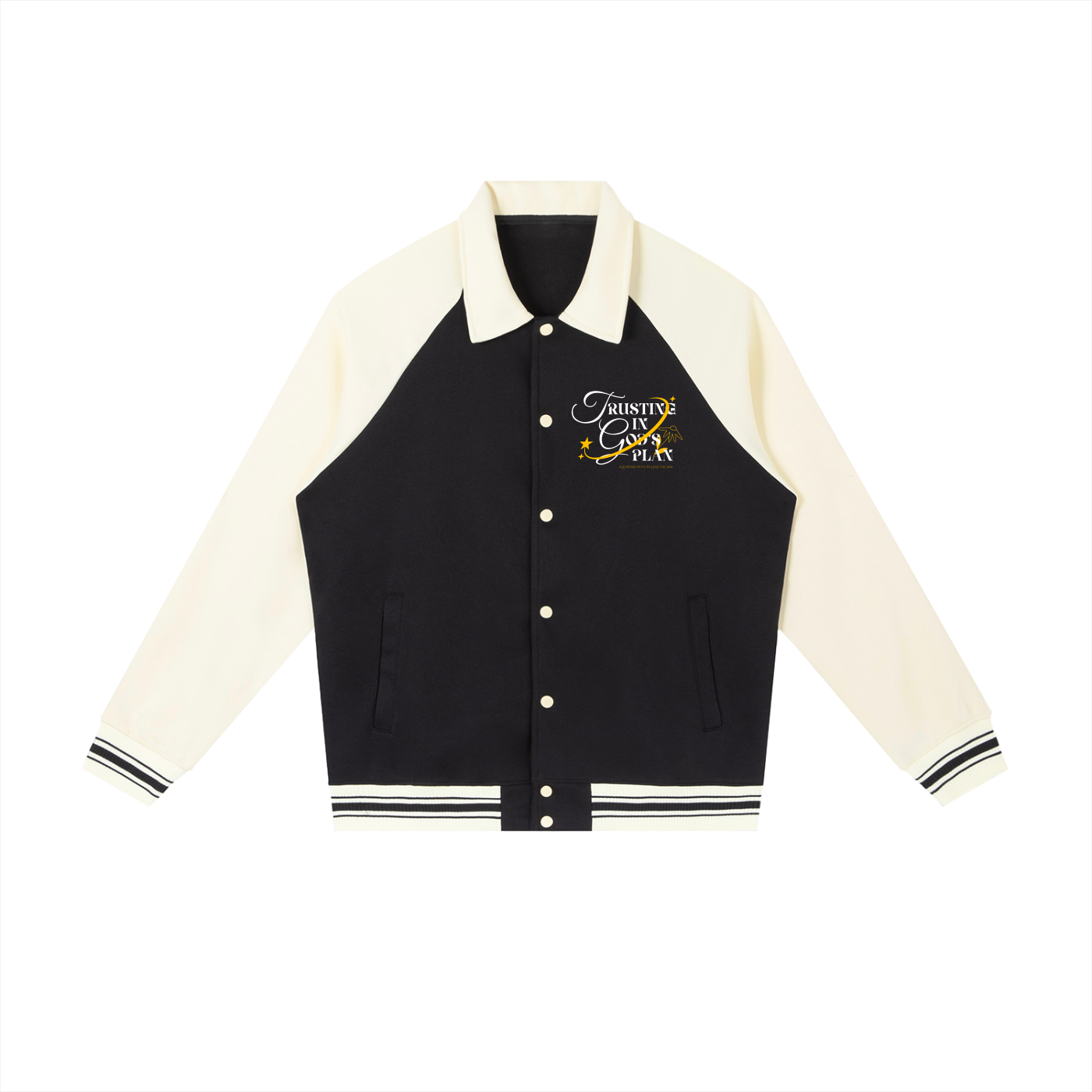 Contrast Raglan Sleeve Baseball Jacket