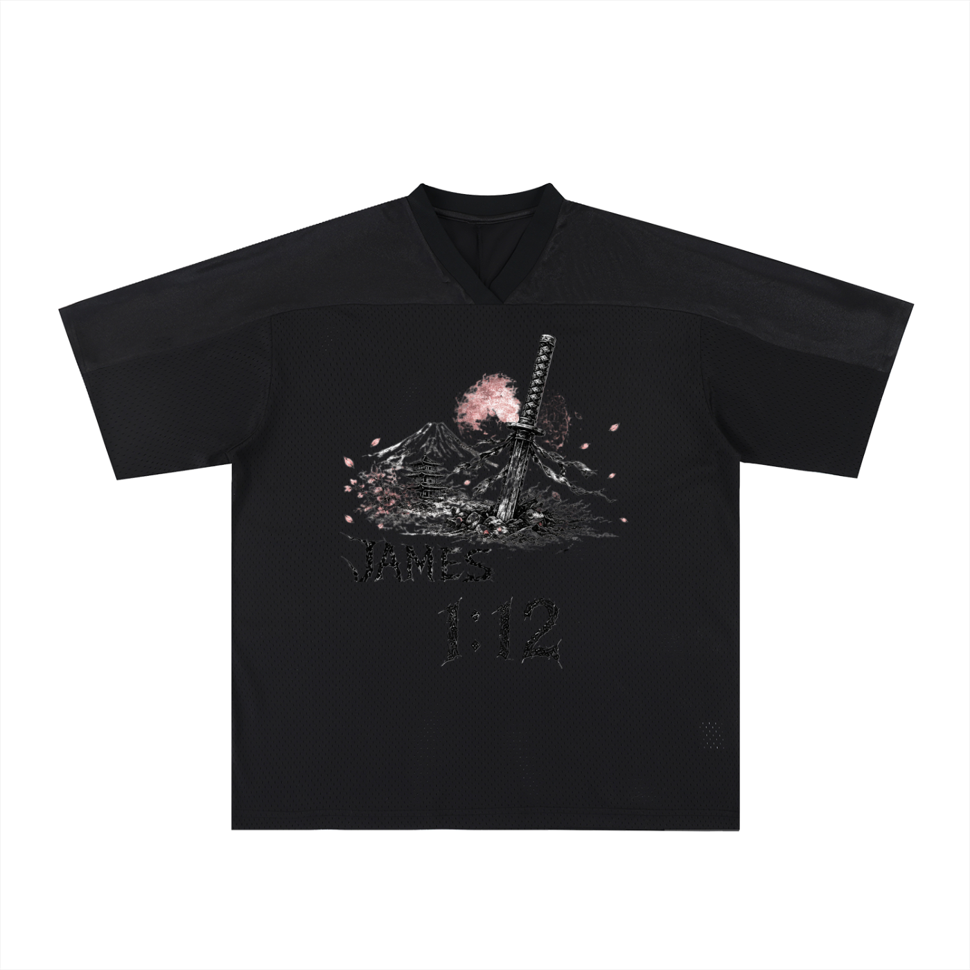 Blossom Oversized Mesh V-Neck Soccer Jersey
