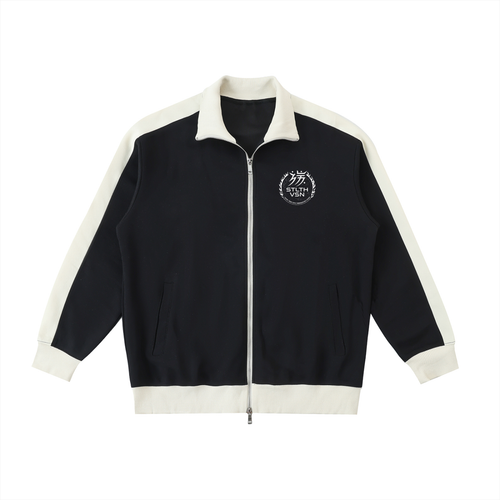 Contrast Trim Stand Collar Jacket