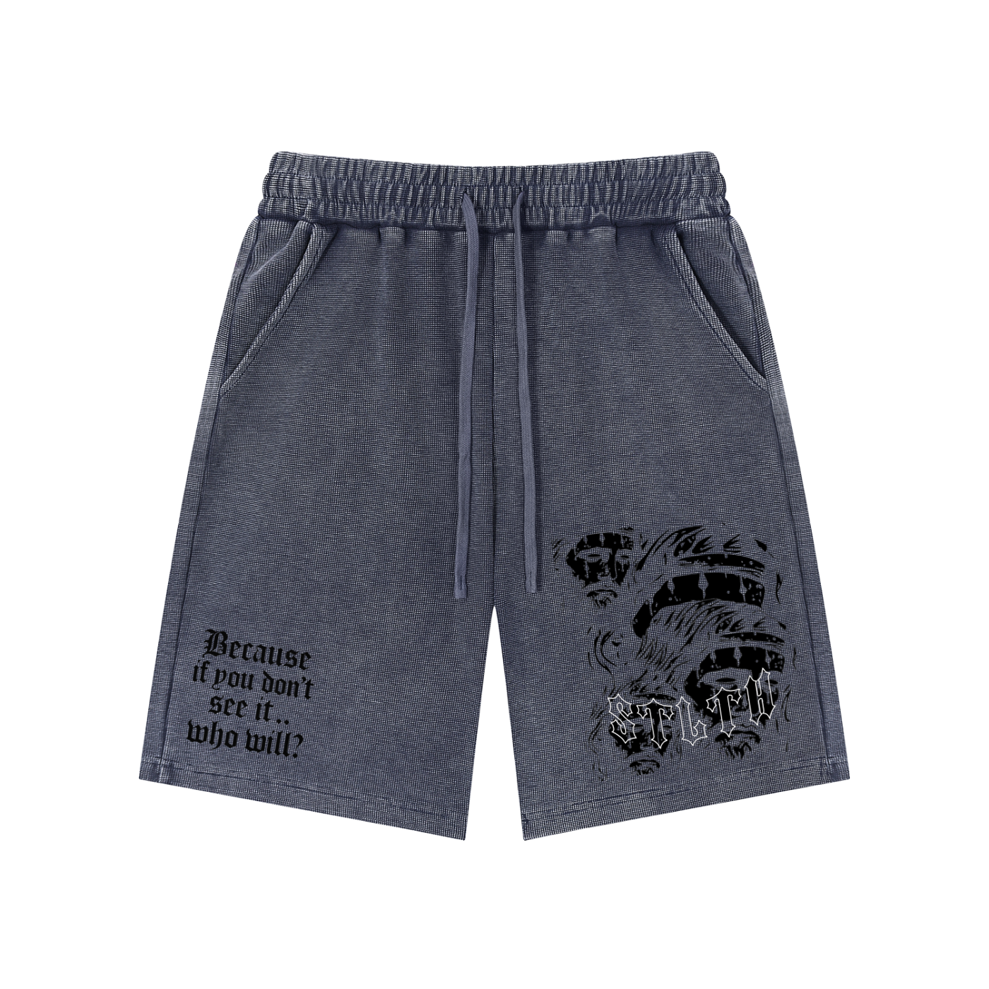 Mineral Wash Waffle Knit Shorts