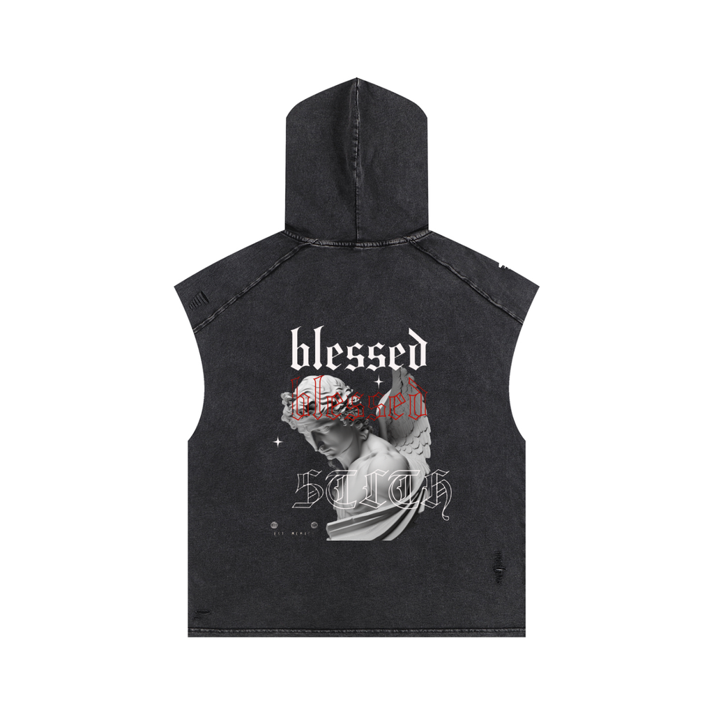 Snow Washed Boxy Hooded Tank Top