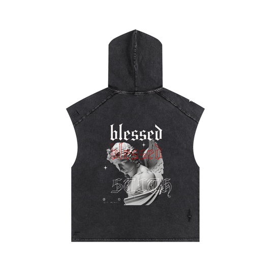 Snow Washed Boxy Hooded Tank Top