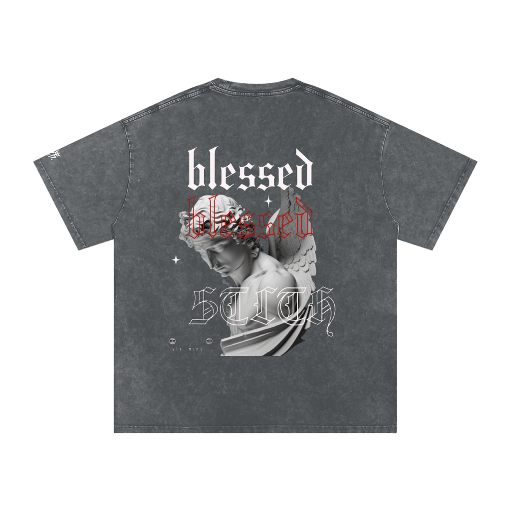 Snow Washed Oversized Cotton T-Shirt