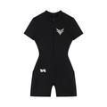 Women's Quarter-Zip Short Sleeve Romper
