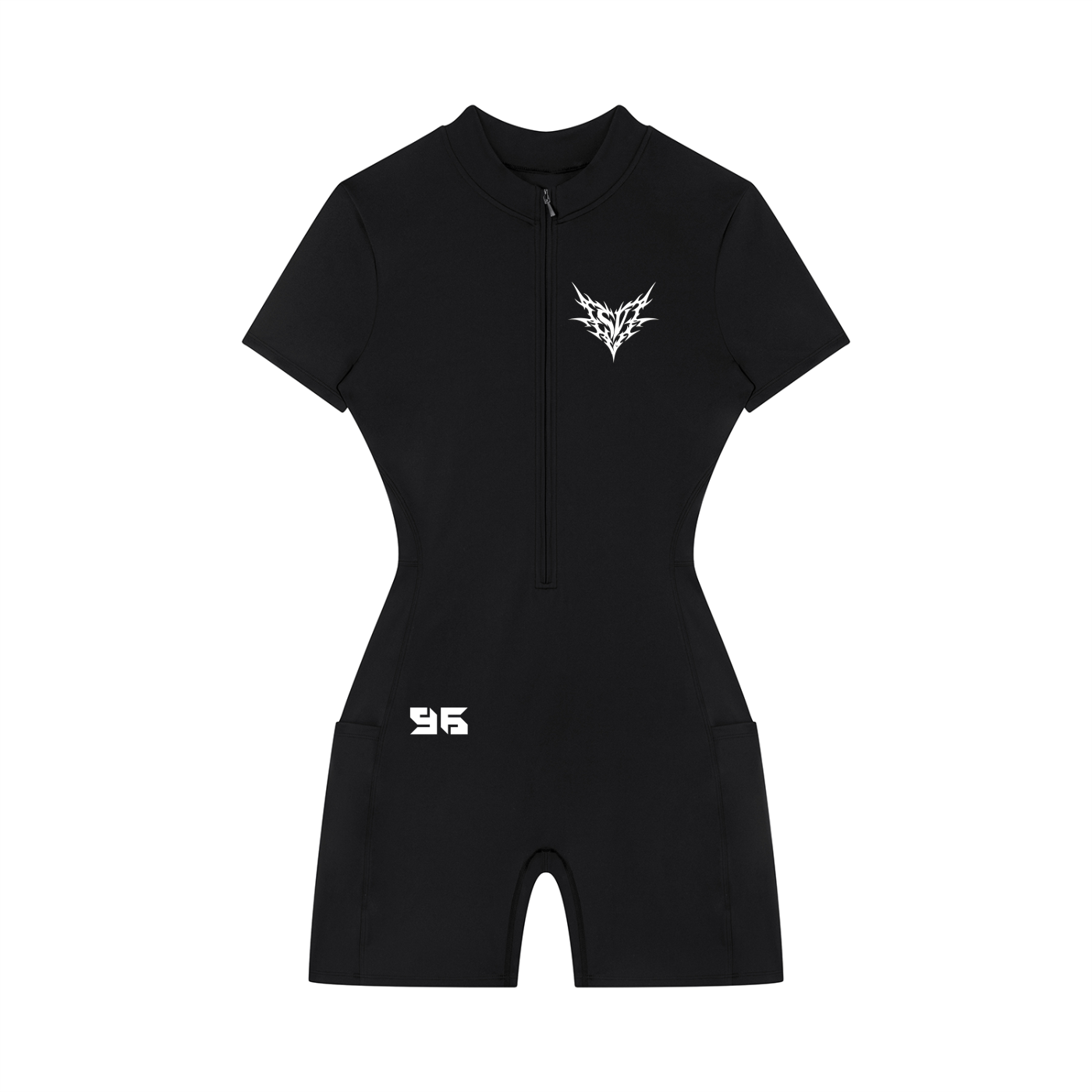 Women's Quarter-Zip Short Sleeve Romper