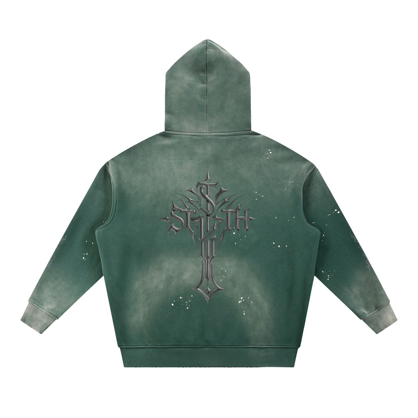 Vintage Washed Frayed Fleece Hoodie