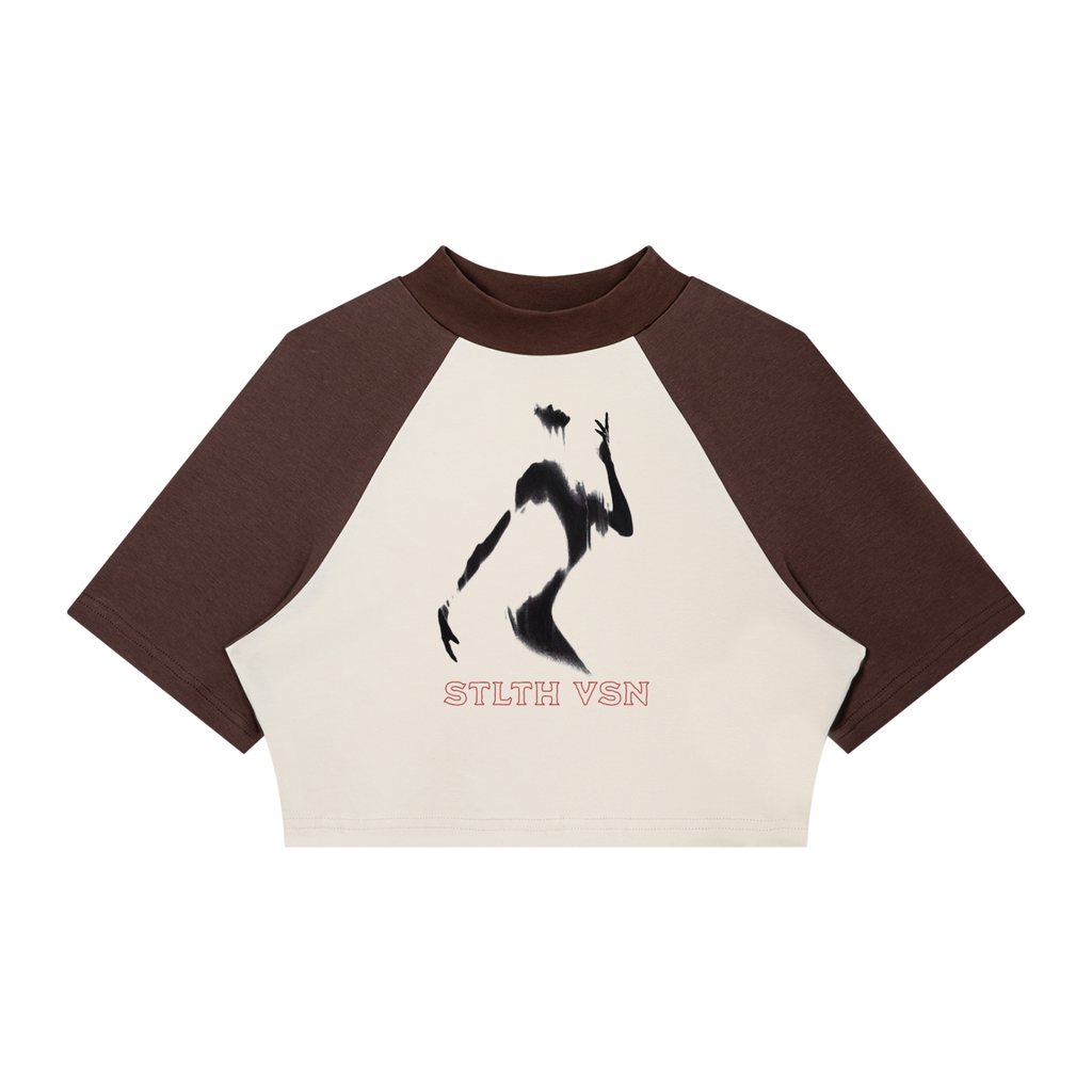 Women’s Color Block Raglan Crop T-Shirt