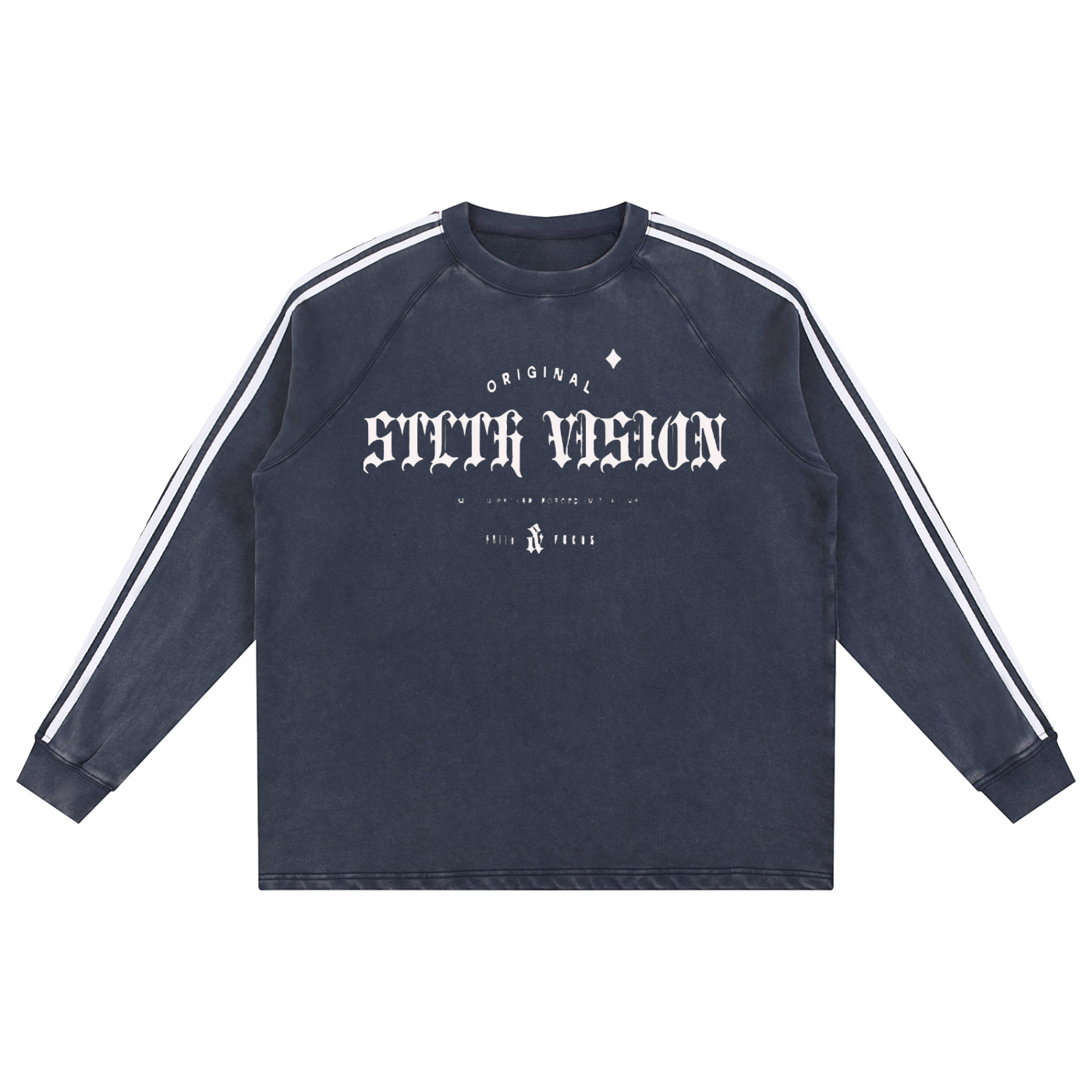 Snow Washed Contrast Tape Sweatshirt