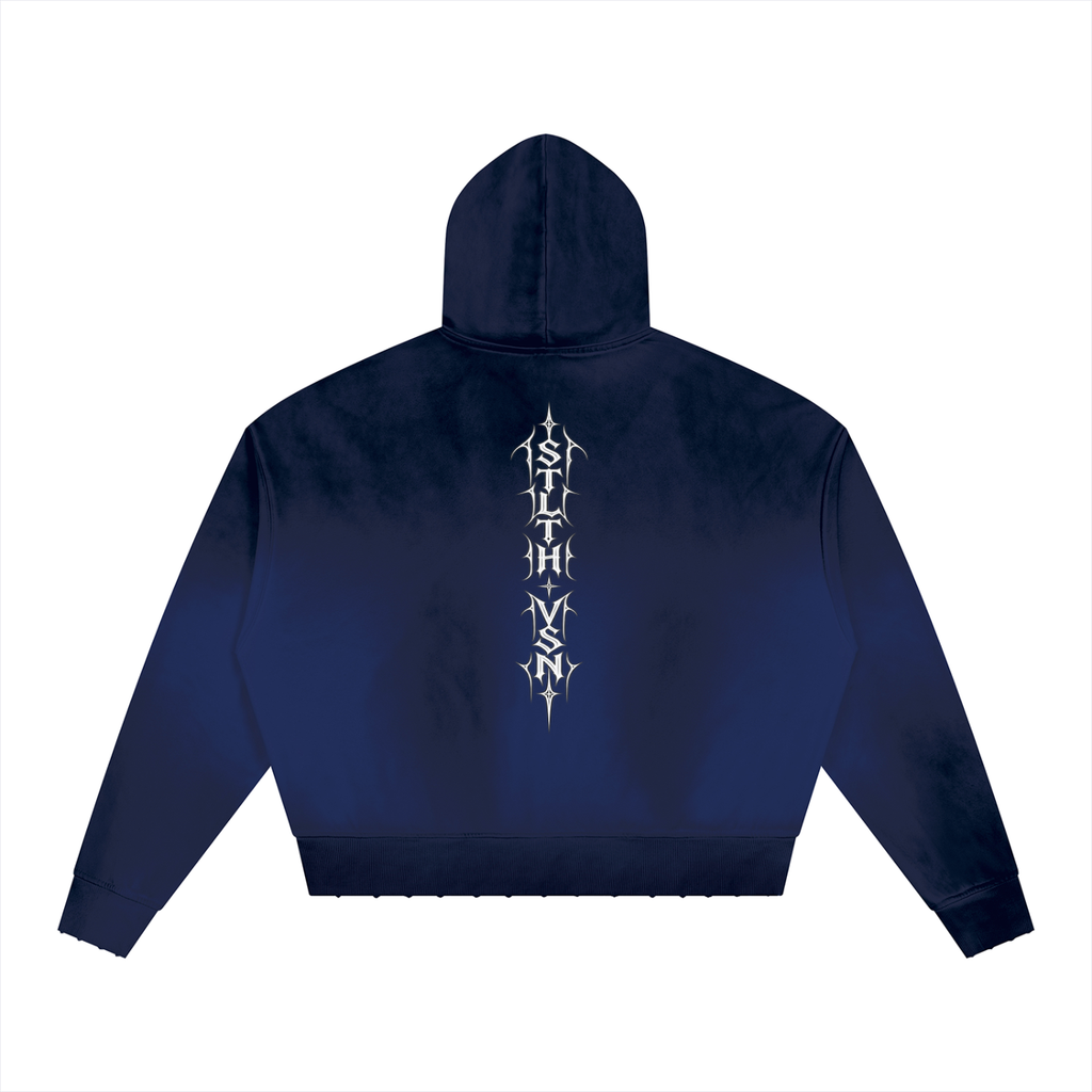 Unisex Sunfade Distressed Boxy Hoodie
