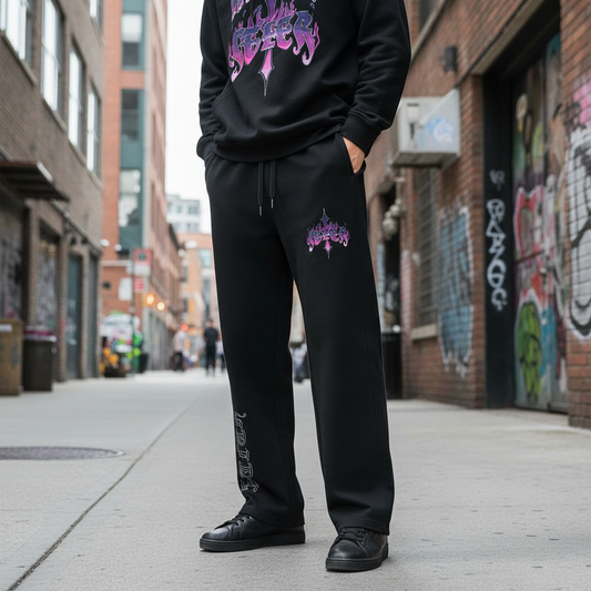 Vintage Washed Gradient Straight-Leg Sweatpants