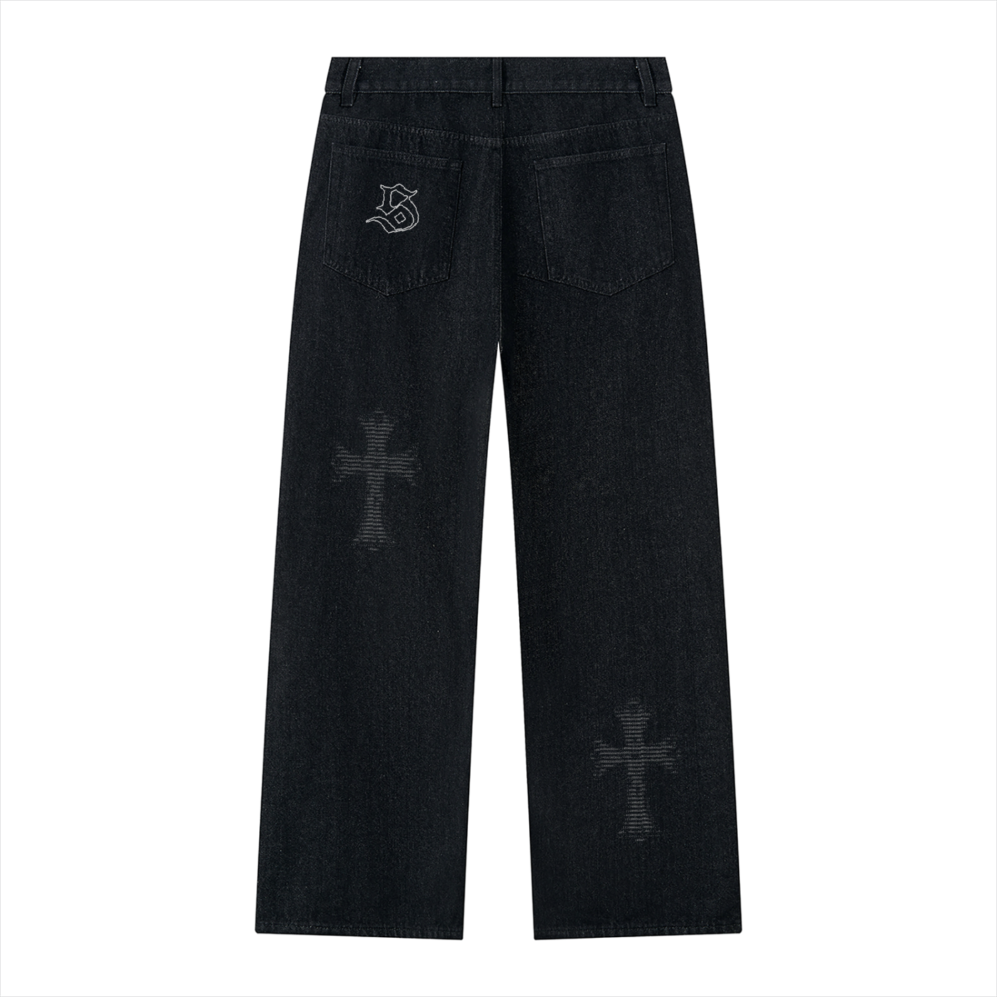 Men's Vintage Wash Wide Leg Denim Jeans